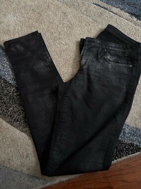 Helmut Lang Black Coated Skinny Jeans